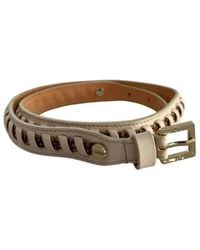 Borbonese - Accessoires ,Wit ,Leer Leren Riem - Lyst