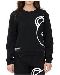 Moschino - Hoodies & Sweatvesten ,Zwart ,Katoen Underbear Zwarte Katoenen Sweater - Lyst