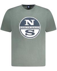 North Sails - Tops ,Groen ,Katoen Groen Katoenen T-Shirt Met Opvallende Print - Lyst
