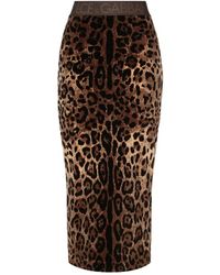 Dolce & Gabbana - Leopard Chenille Bleistiftrock - Lyst