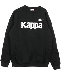 Kappa - Hoodies & Sweatvesten ,Zwart ,Stijlvolle Crewneck Sweatshirt Zwart/Grijs - Lyst