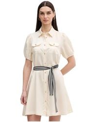 GAUDI - Hemdkleid Mit Puffärmeln Und Gürtel - Lyst