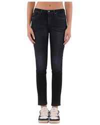 Dondup - Jeans skinny a vita alta con dettagli gioiello - Lyst