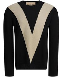 Valentino - Wollen Trui Met Ingelegde V - Lyst