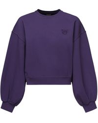 Pinko - Lila Baumwollpullover Mit Langen Ärmeln - Lyst