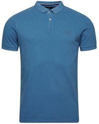 Superdry - Tops ,Blauw ,Katoen Vintage Logo Organisch Katoenen Polo Blauw - Lyst