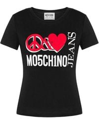 Moschino - T-shirt con logo a maniche corte - Lyst