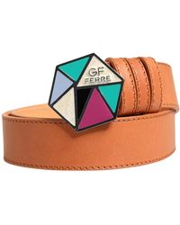 Gianfranco Ferré - Accessoires ,Oranje ,Leer Waist Belt - Lyst