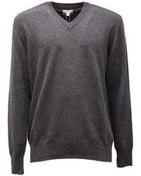 Woolrich - Grauer V-Ausschnitt Pullover Supergeelong Modell - Lyst