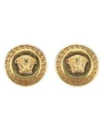 Versace - Accessoires ,Geel ,Medusa Head Goudkleurige Oorbellen - Lyst