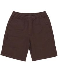 Iuter - Korte Broeken ,Bruin ,Katoen Bruine Jogger Shorts Elastische Taille Zakken - Lyst