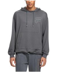 Fila - Hoodies & Sweatvesten ,Grijs ,Polyester Hoodie - Lyst