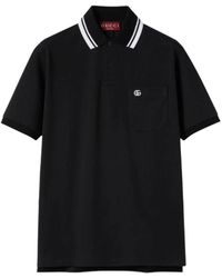Gucci - Polo De Algodón Elástico Con Bordado, Talla - Lyst