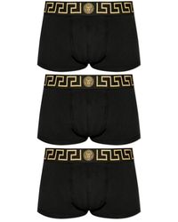 Versace - Set Van Drie Boksers Met Greca -grens - Lyst