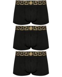 Versace - Set von drei Boxern mit Greca -Grenze - Lyst