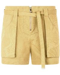 Roberto Cavalli - Python Print Baumwollshorts Mit Gürtel - Lyst