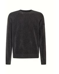 Rrd - Truien & Vesten ,Grijs ,Polyester Velvet Round Knit - Lyst
