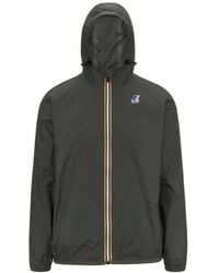K-Way - Kurze Wasserdichte Nylonjacke Grün - Lyst