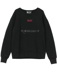 BOY London - Hoodies & Sweatvesten ,Zwart ,Katoen Crewneck Sweatshirt - Lyst