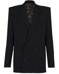 Balmain - Jassen ,Zwart ,Wol Grain De Poudre Blazer - Lyst
