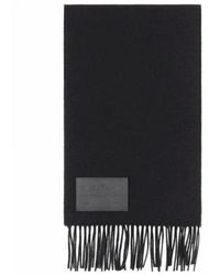 Hogan - Accessoires ,Zwart ,Wol Ksuf 2513520Xqeb Wollen Sjaal Met Franjes - Lyst