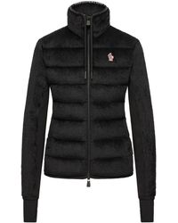 Moncler - Jassen ,Zwart ,Polyester Grenoble Zip Up Cardigan - Lyst