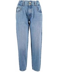 Yes-Zee - Jeans in cotone blu con vita alta - Lyst