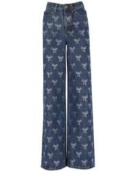 Self-Portrait - Blaue strass-jeans für frauen - Lyst