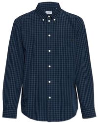 Burberry - Overhemden ,Blauw ,Katoen Geruit Katoenen Overhemd - Lyst