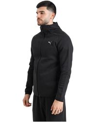 PUMA - Hoodies & Sweatvesten ,Zwart ,Katoen Zwarte Rits Trui Evostripe Stijl - Lyst