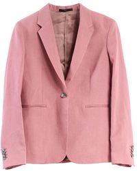Paul Smith - Jassen ,Roze ,Linnen Linnen Tailored Jacket - Lyst
