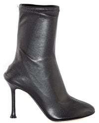 ALEVI - Schwarze Leder High Heels Stiefeletten - Lyst