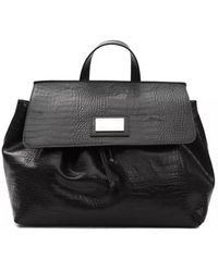 Pompei Donatella - Konvertierbare handtasche/rucksack aus schwarzem leder - Lyst