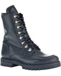 Gabor - Schoenen ,Zwart ,Leer Zwarte Veterlaarsjes Met Veters - Lyst