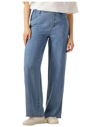 Object - Jeans ,Blauw ,Lisa Wijde Broek Voor Vrouwen - Lyst