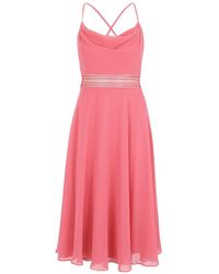 Vera Mont - Chiffon Cocktailjurk Met Watervalhalslijn - Lyst