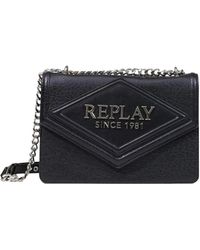 Replay - Tassen ,Zwart ,Polyester Gehamerd Synthetisch + Effen Synthetisch Tas - Lyst