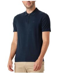 Dstrezzed - Tops ,Blauw ,Katoen Zip Polo Shirt Voor - Lyst