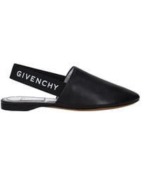 Givenchy - Schwarze Ledersandale Mit Seitenlogo - Lyst