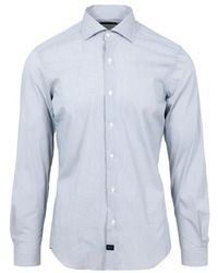 Fay - Overhemden ,Wit ,Katoen Blauw Katoenen Shirt Met Lange Mouwen - Lyst