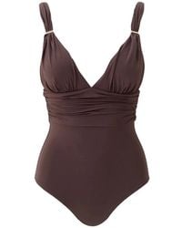 Melissa Odabash - Badmode ,Bruin ,Panarea Badpak Uit Één Stuk - Lyst