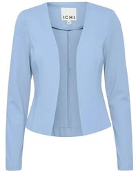 Ichi - Jassen ,Blauw ,Polyester Blauwe Open Blazer Della Robbia Stijl - Lyst