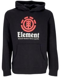 Element - Hoodies & Sweatvesten ,Zwart ,Katoen Zwarte Verticale Hoodie Met Kangoeroezak - Lyst