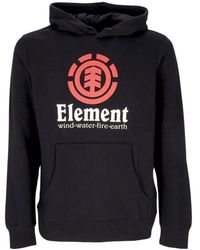 Element - Hoodies & Sweatvesten ,Zwart ,Katoen Zwarte Verticale Hoodie Met Kangoeroezak - Lyst