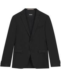 BOSS - Kostuums ,Zwart ,Wol Zwarte Wollen Jas Reymond - Lyst