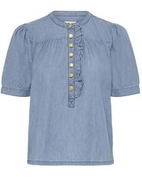 Ichi - Overhemden ,Blauw ,Denim Denim Shirts - Lyst