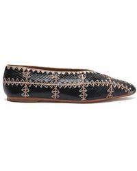 Maliparmi - Schoenen ,Zwart ,Leer Patchwork Thread Ballet Flat - Lyst