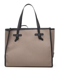 Gianni Chiarini - Canvas Tote Tas Met Leren Handvatten - Lyst