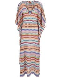 Missoni - Badmode ,Veelkleurig ,Leer Zigzag Knit Caftan - Lyst