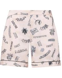 Twin Set - Shorts estampados con logo de metal - Lyst